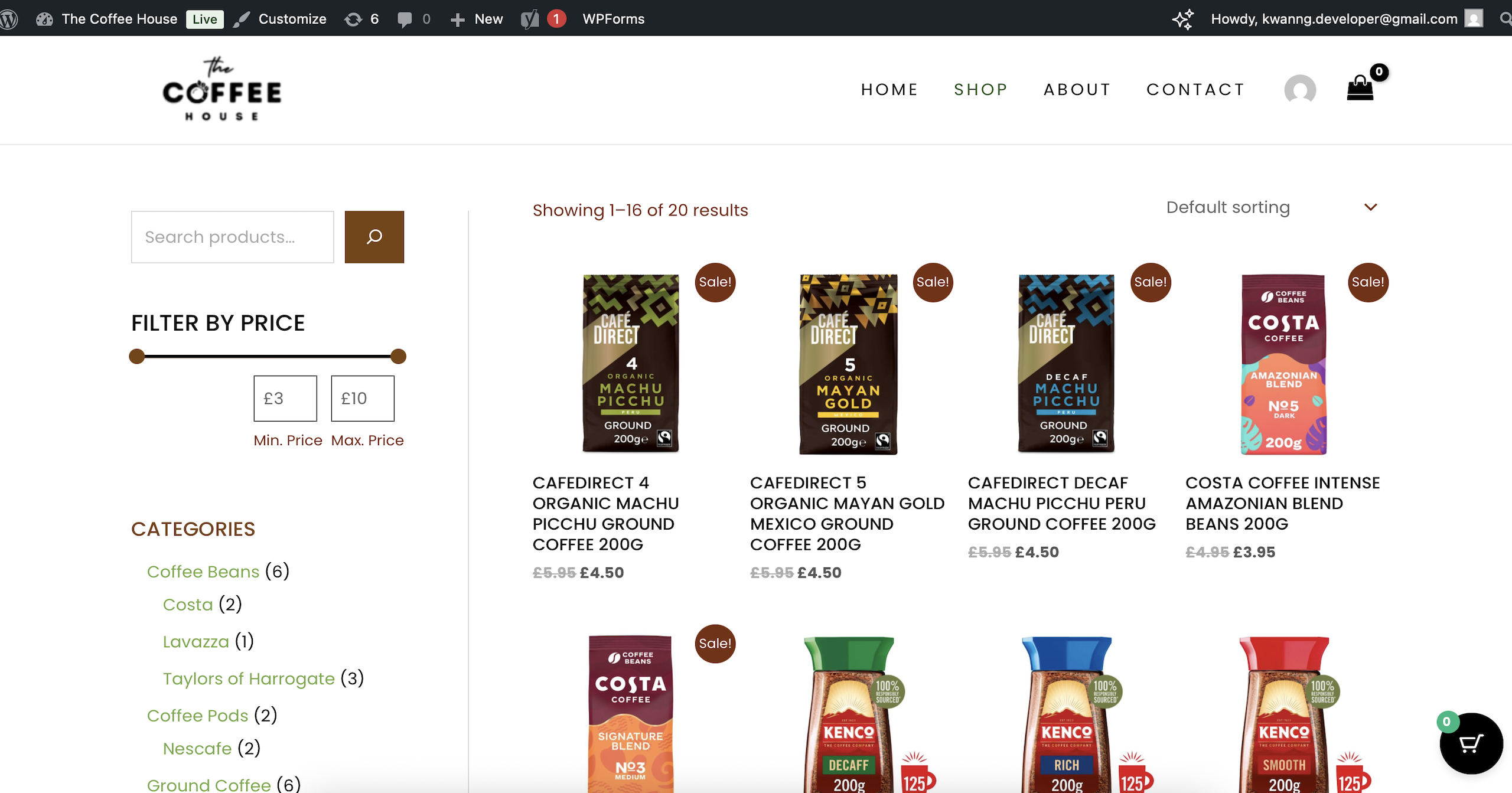 Home The Coffee House E-commerce Website